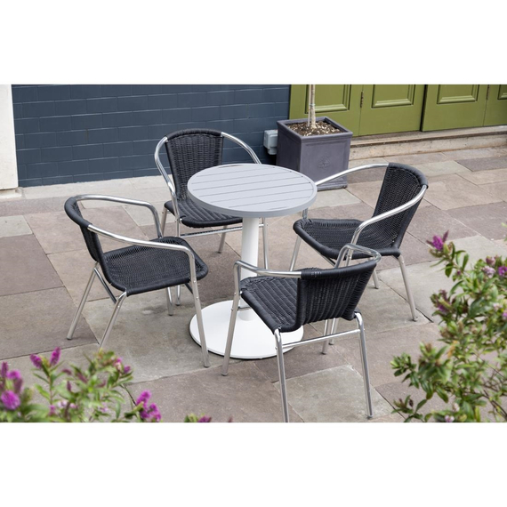 Bolero hellgraue runde Aluminium Tischplatte 580mm, Bild 6