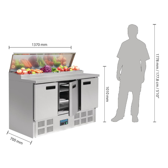 Polar Serie G gekühlte Saladette und Pizzatisch 390 Liter, Bild 2