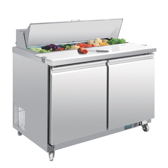 Polar U-Serie Doppeltür Saladette mit Vorbereitungstheke und Kühlschrank 405Ltr, Bild 2