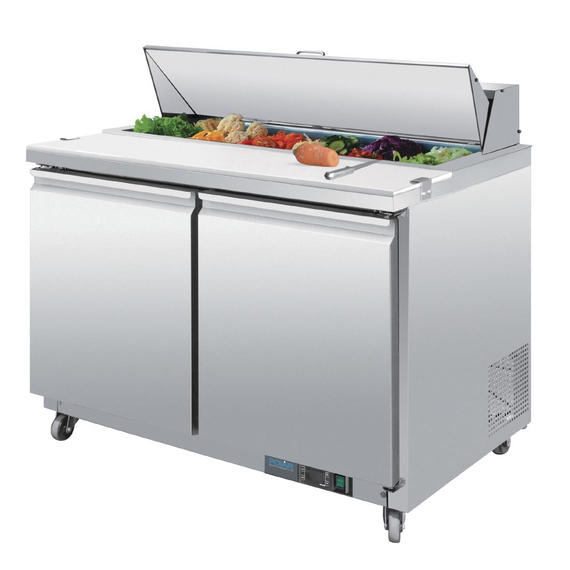 Polar U-Serie Doppeltür Saladette mit Vorbereitungstheke und Kühlschrank 405Ltr, Bild 3