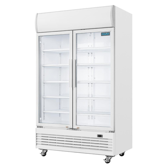 Polar G-Serie Zweitürige Displaykühlung mit Leuchtkasten 950L Schwingtüren, Bild 5
