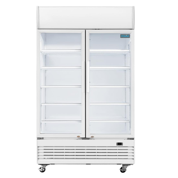 Polar G-Serie Zweitürige Displaykühlung mit Leuchtkasten 950L Schwingtüren, Bild 4