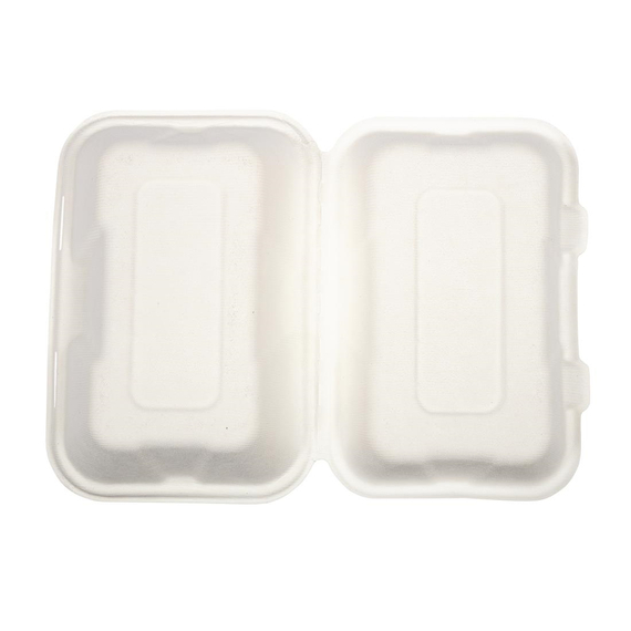 Vegware kompostierbare Einweg Menüboxen mit Klappdeckel aus Bagasse 22,8cm (200 Stück), Bild 8