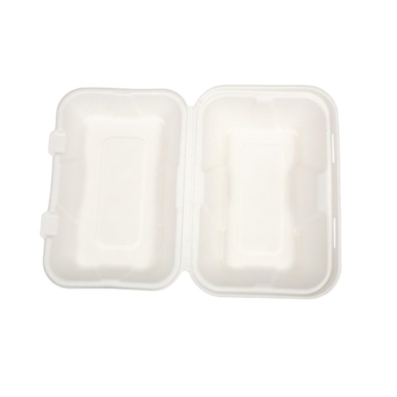 Vegware kompostierbare Einweg Menüboxen mit Klappdeckel aus Bagasse 22,8cm (200 Stück), Bild 7