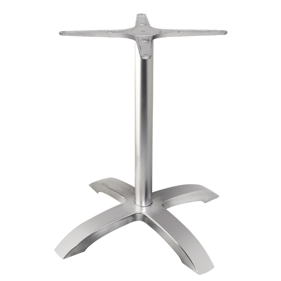 Bolero Tischfuß mit Fußkreuz gebürstetes Aluminium 68cm hoch, Bild 2