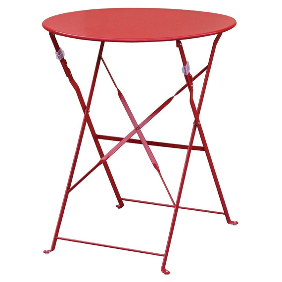 Bolero runder klappbarer Terrassentisch Stahl rot 60cm, Bild 2