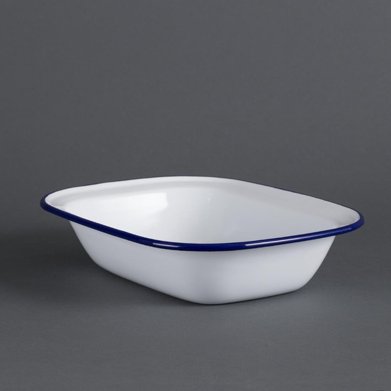 Olympia rechteckige Speiseschale weiß-blau 19 x 28cm (6 Stück), Bild 7