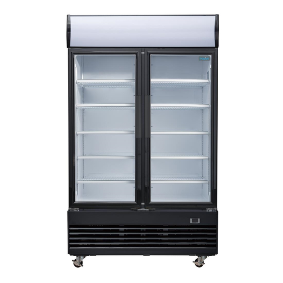 Polar G-Serie Kühlvitrine mit Schwenktür und Leuchtkasten 950Ltr Schwarz, Bild 4