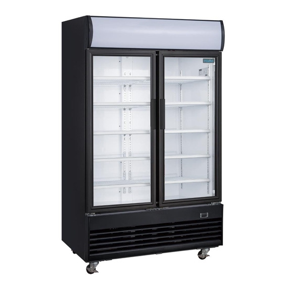 Polar G-Serie Kühlvitrine mit Schwenktür und Leuchtkasten 950Ltr Schwarz, Bild 3