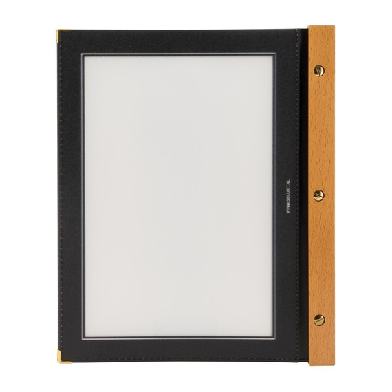 Securit Menümappe mit Holzrücken schwarz A4, Bild 3