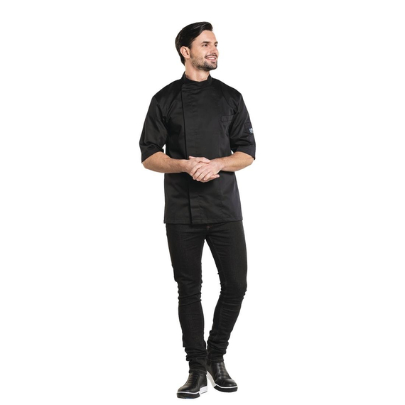 Chaud Devant Bacio Kochjacke mit kurzen Ärmeln schwarz - Größe L, Bild 2