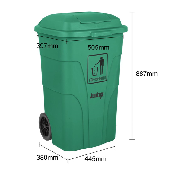 Jantex 120Ltr Mülltonne mit Fußpedal Grün, Bild 6