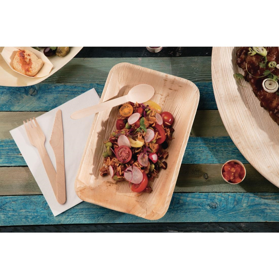 Fiesta Kompostierbare Tiefe Palmblatt-Teller Rechteckig 250mm (100 Stück), Bild 10