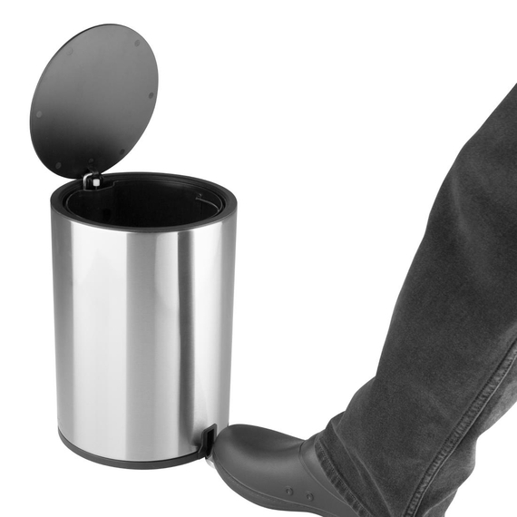 Jantex Runder Gebürsteter Stahl Pedaleimer 3Ltr, Bild 5