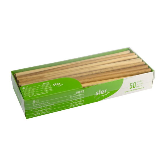 Sier Einwegprodukte Gerade Strohhalm aus Schilfrohr ø 6-8 mm / 25cm (50 Stück), Bild 4
