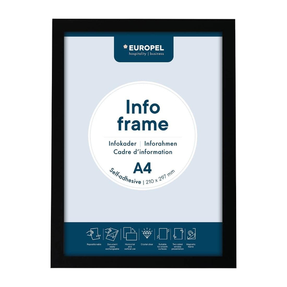 Europel Info-Rahmen / Selbstklebend Set 2 Stück A4 schwarz