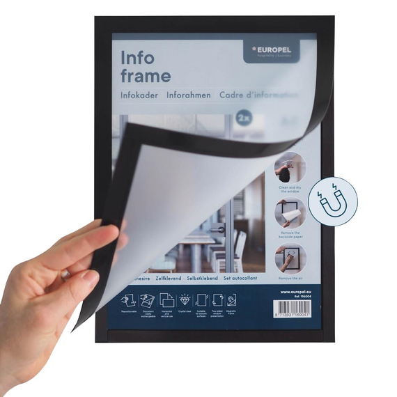 Europel Info-Rahmen / Selbstklebend Set 2 Stück A4 schwarz, Bild 6