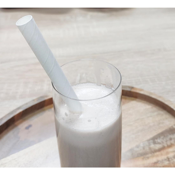 Fiesta Kompostierbarer Bubble Tea Strohhalm Weiß 12x210mm (150 Stück), Bild 4