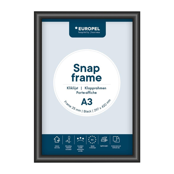 Europel Klapprahmen A3 25mm schwarz