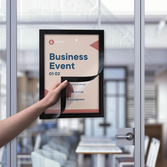 Europel Info-Rahmen / Selbstklebend Set 2 Stück A4 schwarz, Bild 4