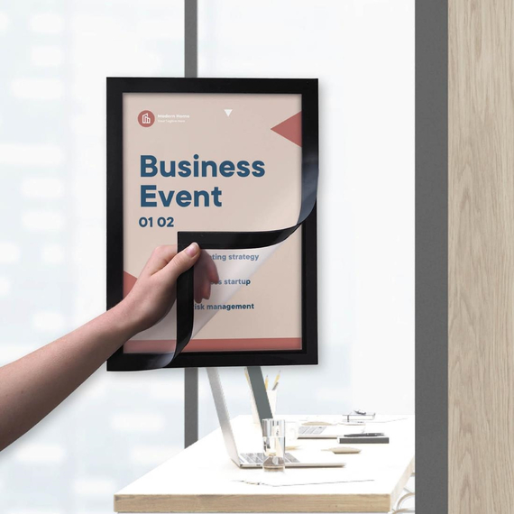 Europel Info-Rahmen / Selbstklebend Set 2 Stück A5 schwarz, Bild 5