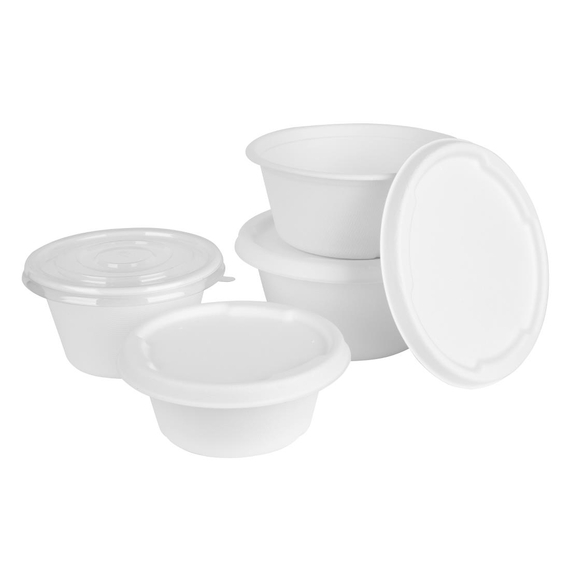 Fiesta Kompostierbare Bagasse-Deckel für 400/500ml Schalenbasen (50 Stück), Bild 5