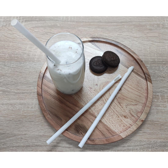 Fiesta kompostierbarer Papierlöffelstrohhalm Weiß 210x8mm (250 Stück), Bild 4