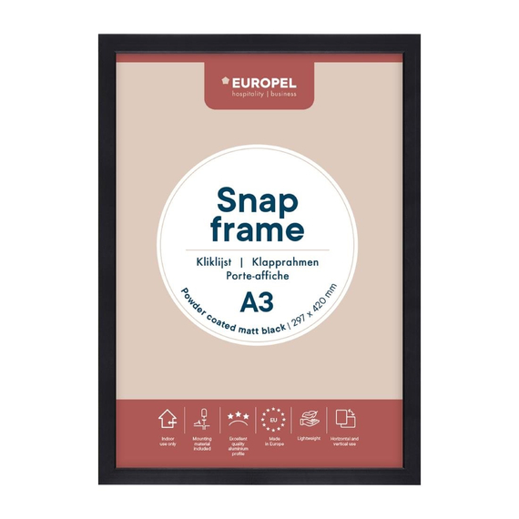 Europel Klapprahmen A3 25mm matt schwarz