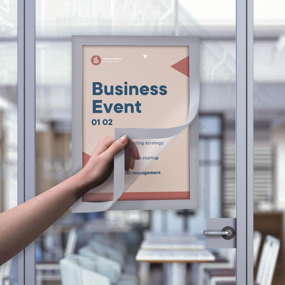 Europel Info Rahmen / Selbstklebend Set 2 Stück A5 Silber, Bild 4