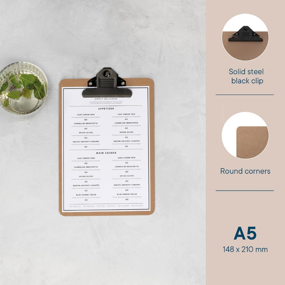 Europel Klemmbrett A5 hochformat Holz 148 x 210 mm, Bild 6