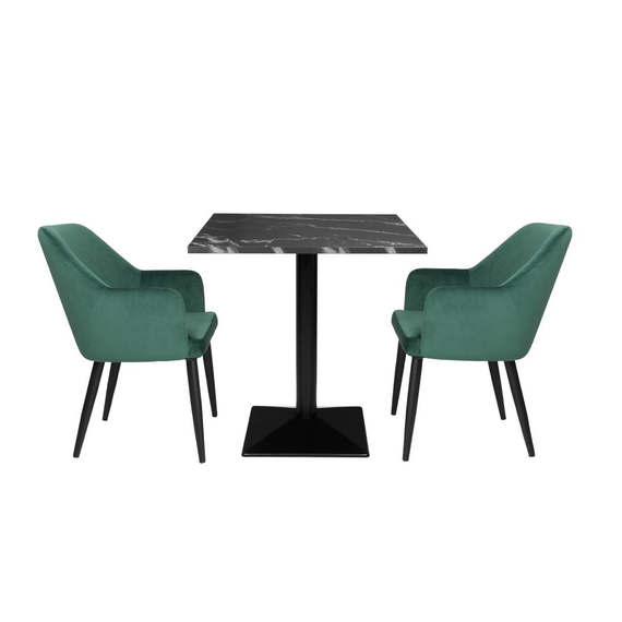 Bolero Kompletter Tisch Quadratisch Schwarze Steinoptik 700mm, Bild 5