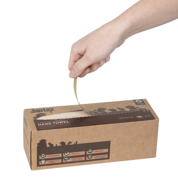 Jantex Green 100% Recyceltes Handtuch 1-lagig 100 Blatt (36 Stück), Bild 6