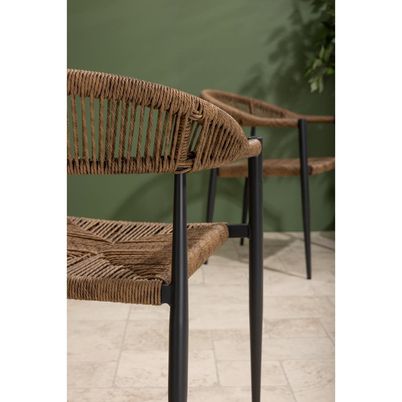 Bolero Eden PE Twist Rattan Outdoor Armlehnstuhl Natur (4 Stück), Bild 5