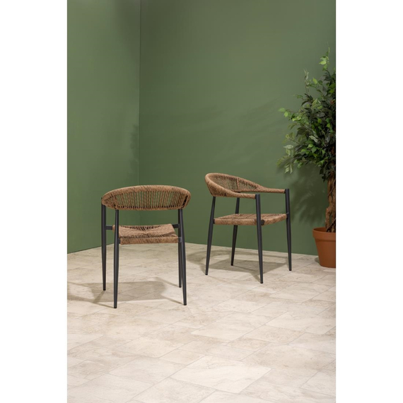 Bolero Eden PE Twist Rattan Outdoor Armlehnstuhl Natur (4 Stück), Bild 10