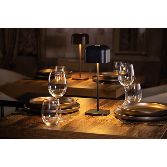 Olympia Lucca Tischlampe Quadratische Kuppel Schwarz 300mm, Bild 8