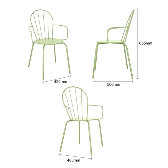 Bolero Adeline Armlehnstuhl Hellgrün (4 Stück), Bild 5