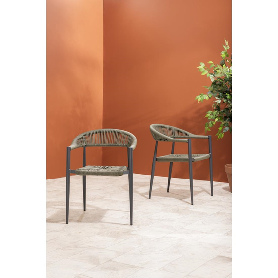 Bolero Eden PE Twist Rattan Outdoor Armstuhl Grün (4 Stück), Bild 7