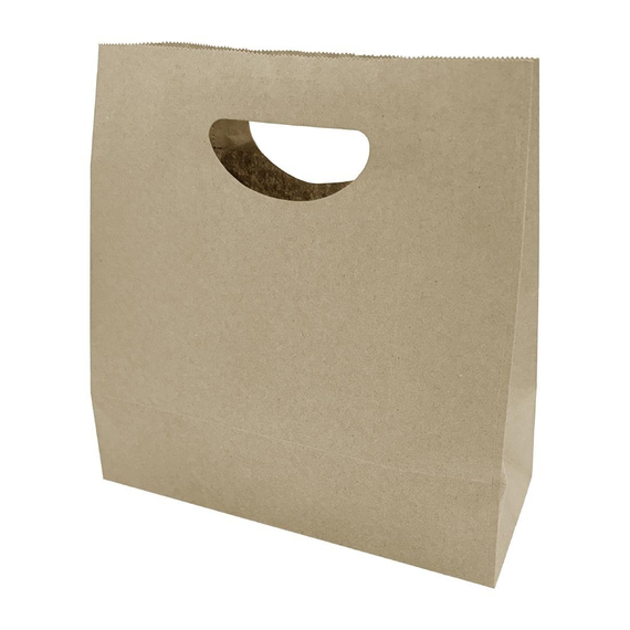 Fiesta Recycelbare D Cut Griff Papiertüte Braun - Medium (250 Stück)
