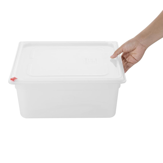 Hygiplas Click PP GN-Behälter 2/3 mit Deckel & 7 farbigen Clips 150mm 12Ltr (4 Stück), Bild 4
