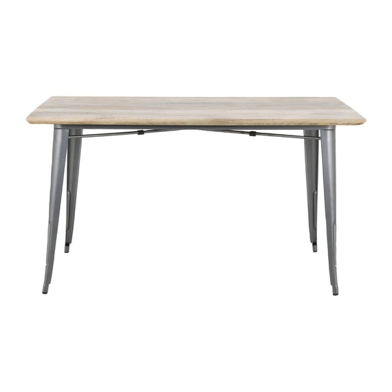 Bolero Bistro Esstisch Mango Holzplatte Gunmetal Rahmen 1450mm