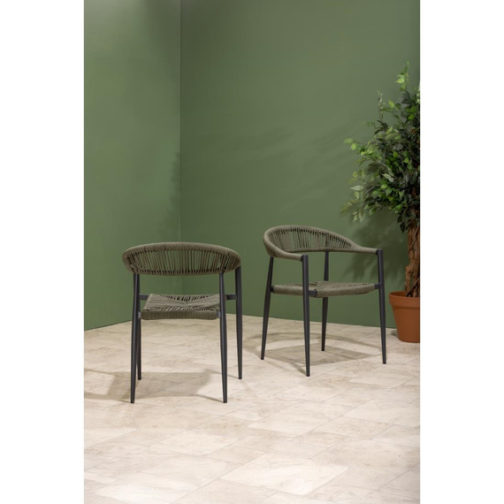 Bolero Eden PE Twist Rattan Outdoor Armstuhl Grün (4 Stück), Bild 5