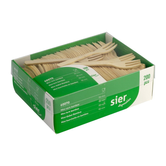 Sier Disposables Mini-Gabel Bambus 98mm (200 Stück), Bild 3