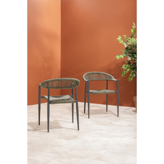 Bolero Eden PE Twist Rattan Outdoor Armstuhl Grün (4 Stück), Bild 8