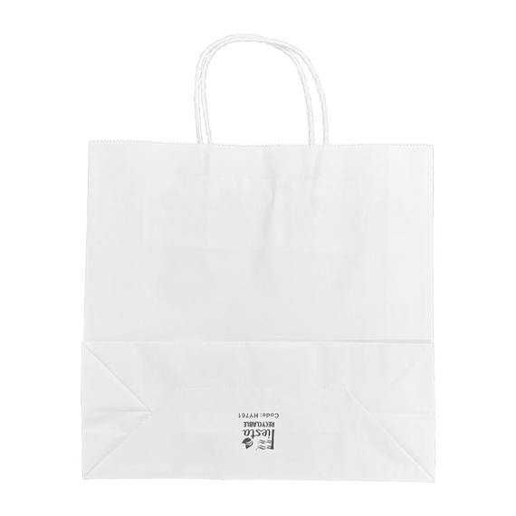 Fiesta Recycelbare Papiertüte mit Drehgriff Weiß - Klein (250 Stück), Bild 3