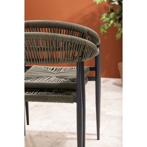 Bolero Eden PE Twist Rattan Outdoor Armstuhl Grün (4 Stück), Bild 9