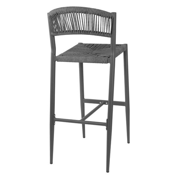 Bolero Eden PE Twist Rattan Outdoor Barhocker Charcoal (2 Stück), Bild 3