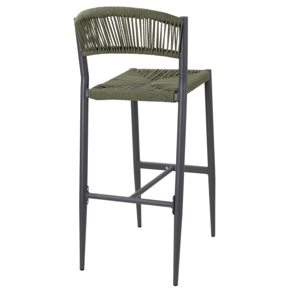 Bolero Eden PE Twist Rattan Outdoor Barhocker Grün (2 Stück), Bild 3