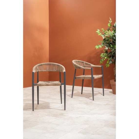 Bolero Eden PE Twist Rattan Outdoor Armlehnstuhl Natur (4 Stück), Bild 6