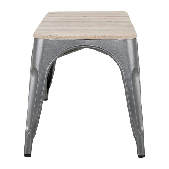 Bolero Bistro Indoor Bank Mit Lattenplatte Aus Mangoholz & Gunmetal Rahmen 850mm (2 Stück), Bild 3