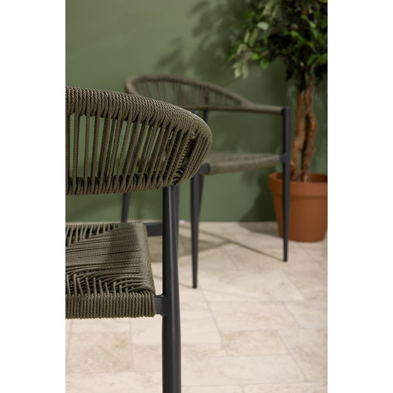 Bolero Eden PE Twist Rattan Outdoor Armstuhl Grün (4 Stück), Bild 6